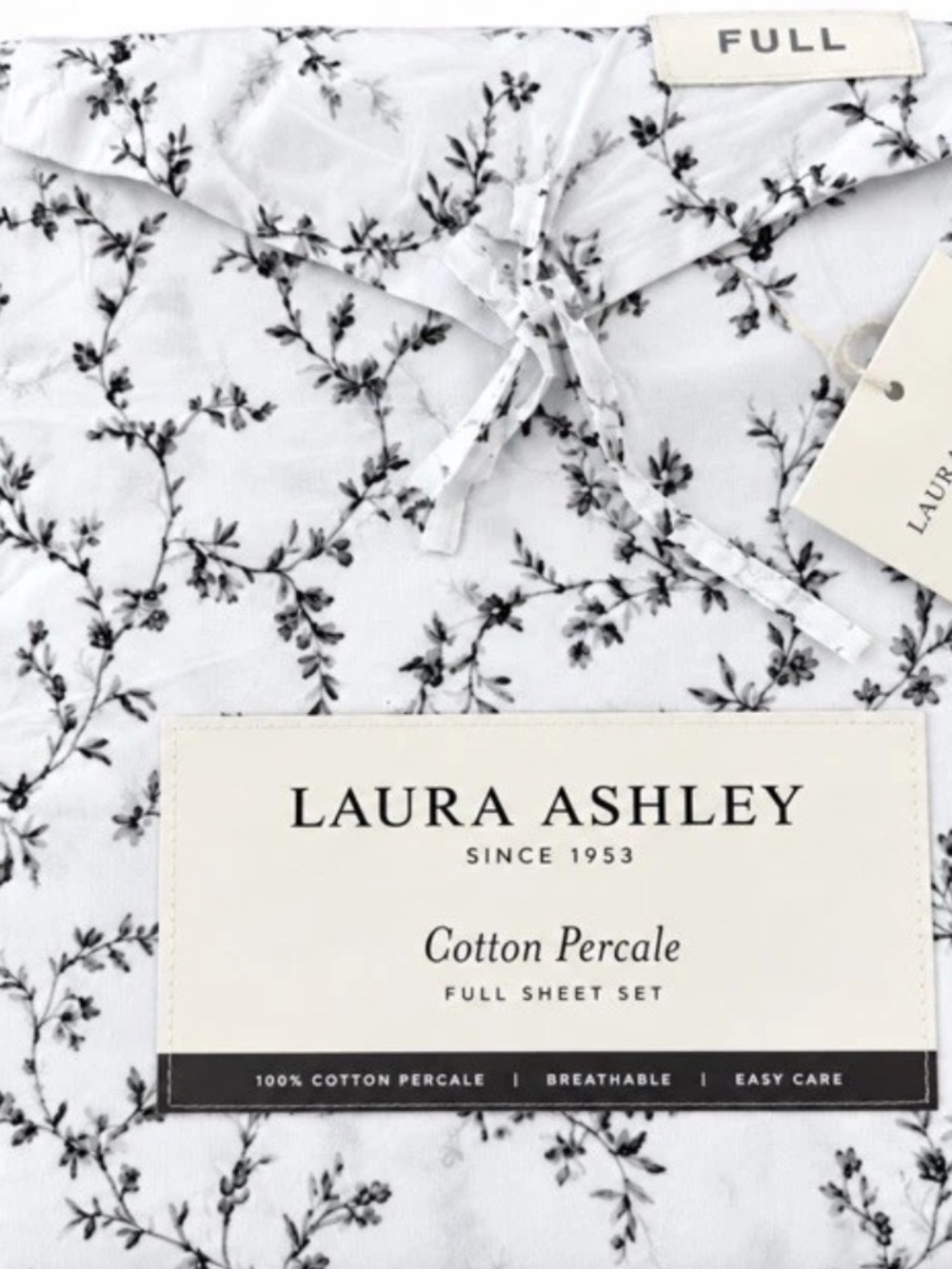 Laura Ashley Saras Spring Full 4 Pc 200 TC Percale
Cotton Floral Sheet Set